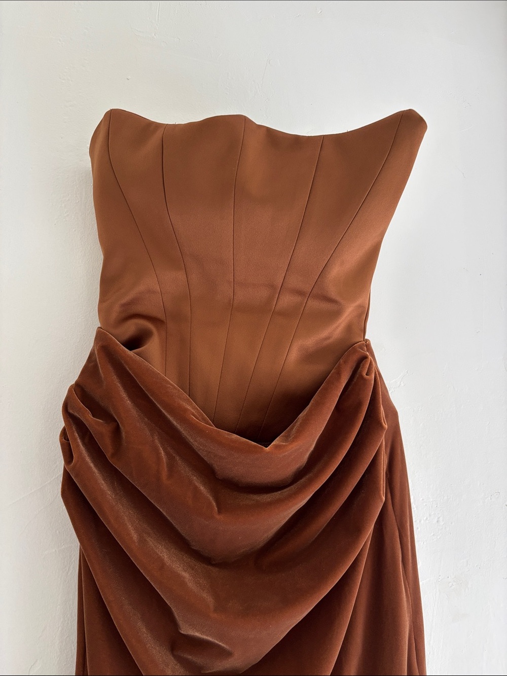 🤎 House of CB Brown Strapless Corset Maxi Dress — Size S (Bigger Cup D-E) - Picture 3 of 10